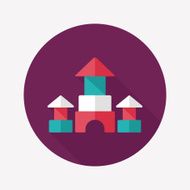 brick house flat icon with long shadow N65