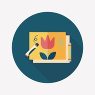 crayons drawing flat icon with long shadow eps10 N2