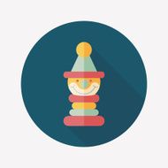 Pyramid toy flat icon with long shadow eps10 N85