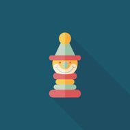 Pyramid toy flat icon with long shadow eps10 N87
