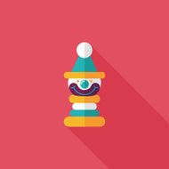 Pyramid toy flat icon with long shadow eps10 N88