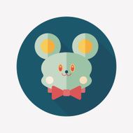 teddy bear flat icon with long shadow N41