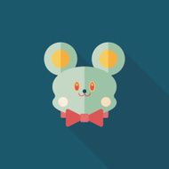 teddy bear flat icon with long shadow N42