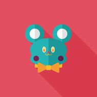 teddy bear flat icon with long shadow N43