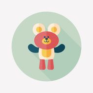 teddy bear flat icon with long shadow N44