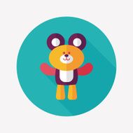 teddy bear flat icon with long shadow N45