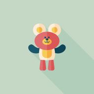 teddy bear flat icon with long shadow N46