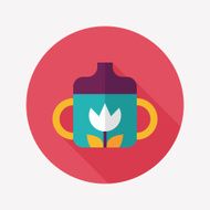 Baby bottle flat icon with long shadow EPS 10 N69