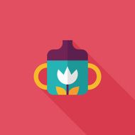 Baby bottle flat icon with long shadow EPS 10 N71