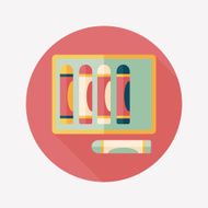 crayons flat icon with long shadow eps10 N42
