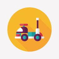 toy car flat icon with long shadow N61