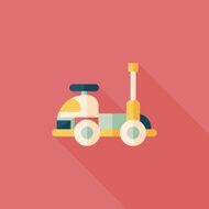 toy car flat icon with long shadow N62