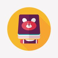 crayons drawing and book flat icon with long shadow eps10 N18