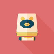 crayons drawing and book flat icon with long shadow eps10 N19