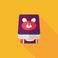 crayons drawing and book flat icon with long shadow eps10 N20