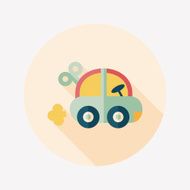 toy car flat icon with long shadow N64