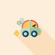 toy car flat icon with long shadow N66