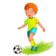 Cartoon Boy Playing Soccer N13