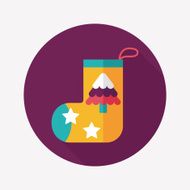 Christmas stocking flat icon with long shadow eps10 N34