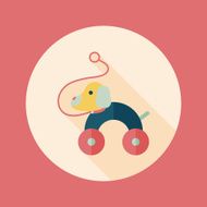 toy dog flat icon with long shadow eps 10 N33