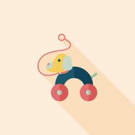 toy dog flat icon with long shadow eps 10 N35