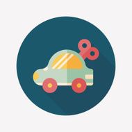 toy car flat icon with long shadow N68