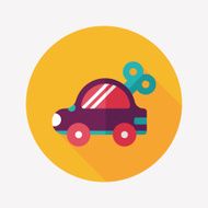 toy car flat icon with long shadow N69