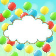 Balloons and cloud for congratulations