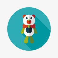 teddy bear flat icon with long shadow N49