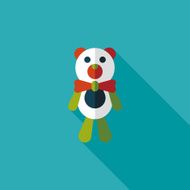 teddy bear flat icon with long shadow N50