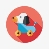 toy dog flat icon with long shadow eps 10 N37