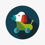 toy dog flat icon with long shadow eps 10 N38