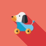 toy dog flat icon with long shadow eps 10 N39