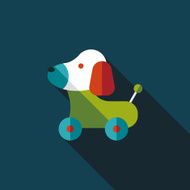 toy dog flat icon with long shadow eps 10 N40