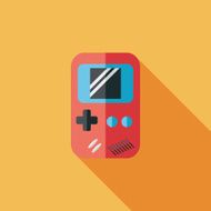 Handheld game flat icon with long shadow eps 10 N28