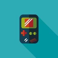 Handheld game flat icon with long shadow eps 10 N29