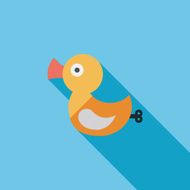 duck toy flat icon with long shadow eps10 N22