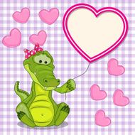 Crocodile with heart frame