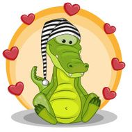 Crocodile with hearts N2