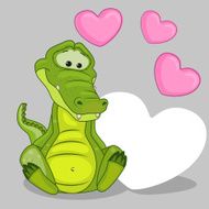 Crocodile with hearts N3