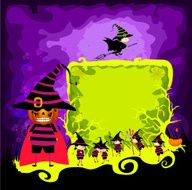 kids halloween magical frame