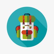 backpack flat icon with long shadow N21