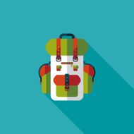 backpack flat icon with long shadow N23