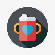 Baby bottle flat icon with long shadow EPS 10 N79