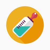 Baby bottle flat icon with long shadow EPS 10 N82
