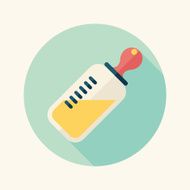 Baby bottle flat icon with long shadow EPS 10 N83