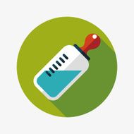 Baby bottle flat icon with long shadow EPS 10 N84