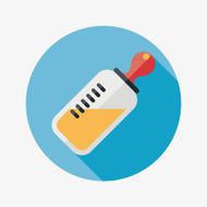 Baby bottle flat icon with long shadow EPS 10 N85