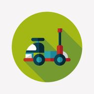 toy car flat icon with long shadow N73