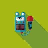 toy microphone flat icon with long shadow eps10 N14